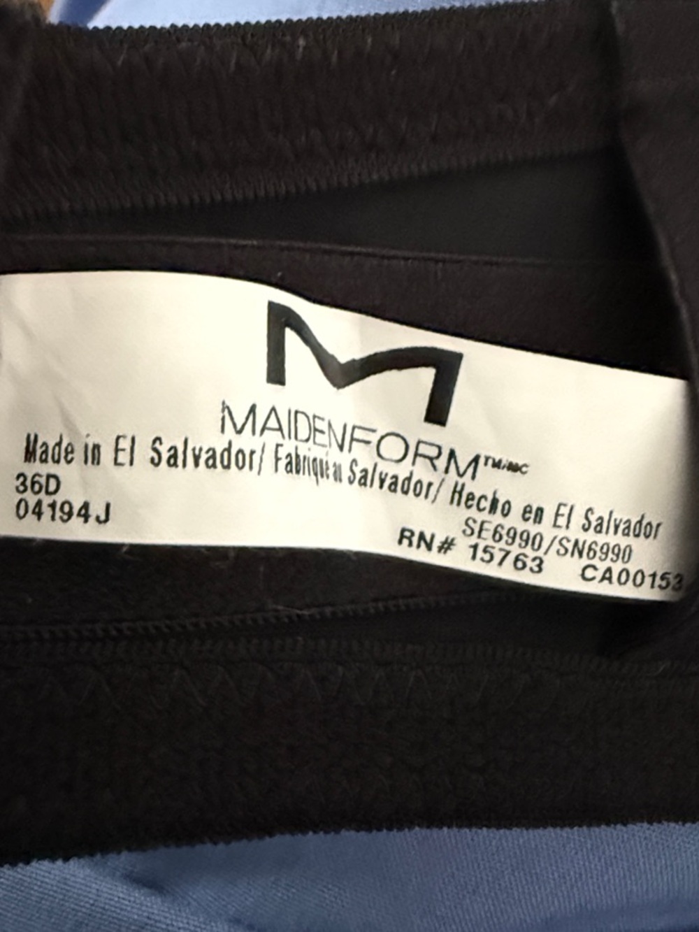 Maidenform Stay Up Power Band Black Underwire Bra 5 Way Straps - Picture 3 of 4